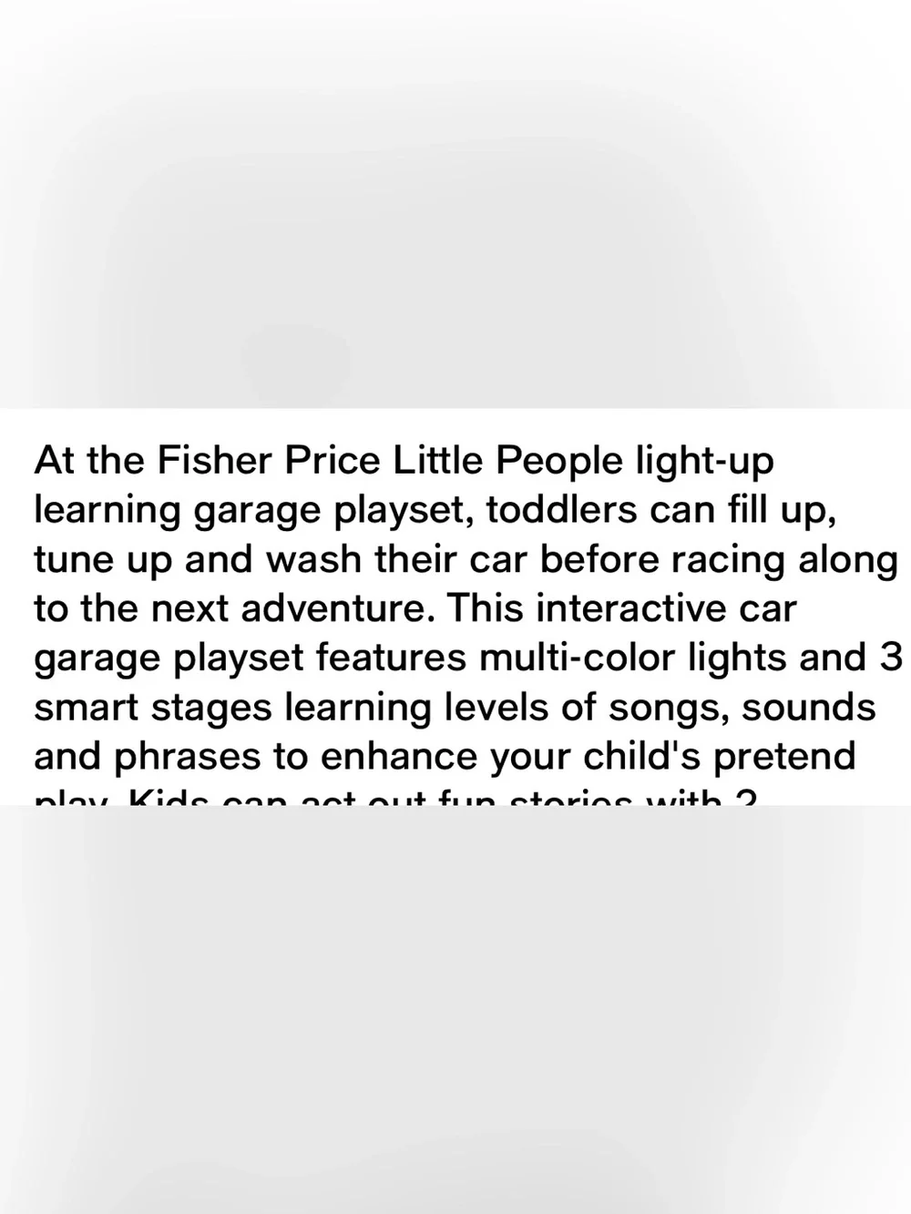 Fisher Price Little People Light Up Learning Garage Playset